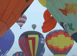 Images of hot air balloons from the Hudson Valley Hot Air Fair